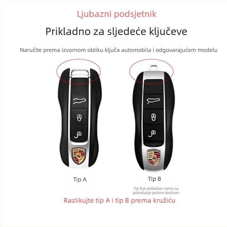 Kućište ključa Porsche Cayenne, Taycan, Panamera, Macan i 718/911 – ABS karbonsko kućište ključa