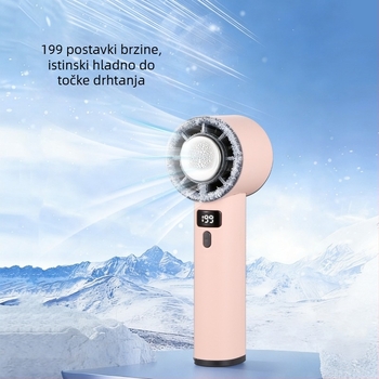 USB prijenosni ventilator za ruku i stolni ventilator s hlađenjem ledom, 4 lopatice, 4 brzine, ugrađena baterija 1000–1200 mAh