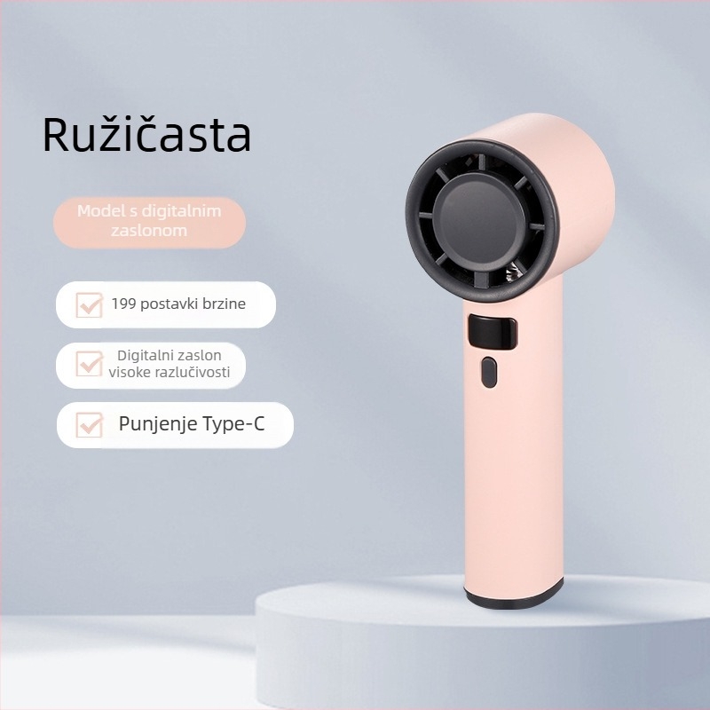 USB prijenosni ventilator za ruku i stolni ventilator s hlađenjem ledom, 4 lopatice, 4 brzine, ugrađena baterija 1000–1200 mAh