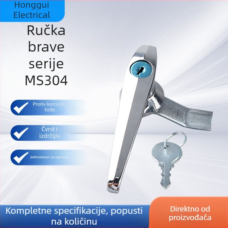 Honggui MS304 produžena brava s ručkom za električne ormariće, distribucijske kutije i sefove