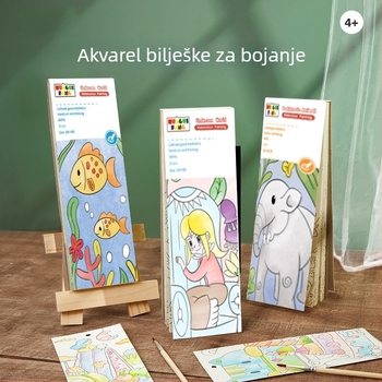 Dječja knjiga za crtanje s guaš bojom i ugrađenim bojama – princeza, crtanje i bojanje
