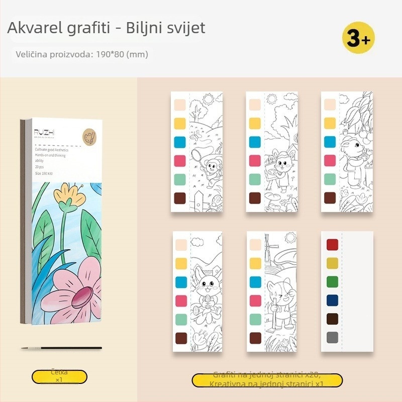 Dječja knjiga za crtanje s guaš bojom i ugrađenim bojama – princeza, crtanje i bojanje