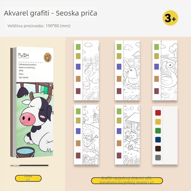 Dječja knjiga za crtanje s guaš bojom i ugrađenim bojama – princeza, crtanje i bojanje