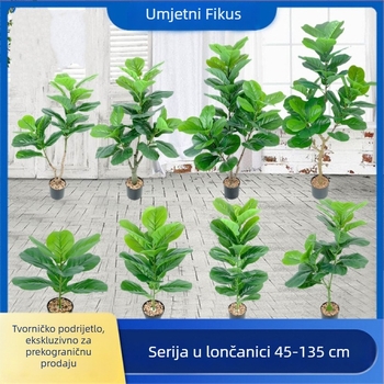 Nordijski stil umjetno fiddle-leaf fig stablo u posudi, veliko unutarnje stojeće stablo za ukrašavanje zida