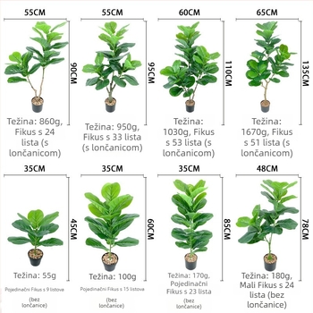 Nordijski stil umjetno fiddle-leaf fig stablo u posudi, veliko unutarnje stojeće stablo za ukrašavanje zida