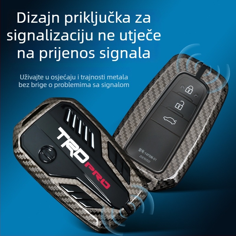 Kućište ključa Toyota za Camry, Prado, Levin, Highlander, RAV4, Sienna i Avalon — cinkova legura