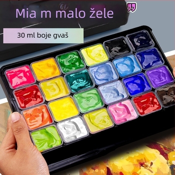 Mia gel gouache set, serija M, 24 boja, prenosive boje za početnike