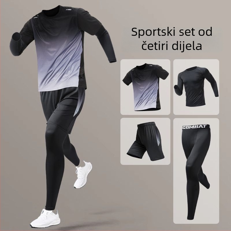Unisex sportski komplet za trčanje i zimu s brzo sušećom tkaninom, za jutarnje trčanje i vožnju biciklom
