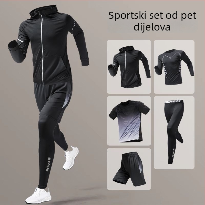 Unisex sportski komplet za trčanje i zimu s brzo sušećom tkaninom, za jutarnje trčanje i vožnju biciklom