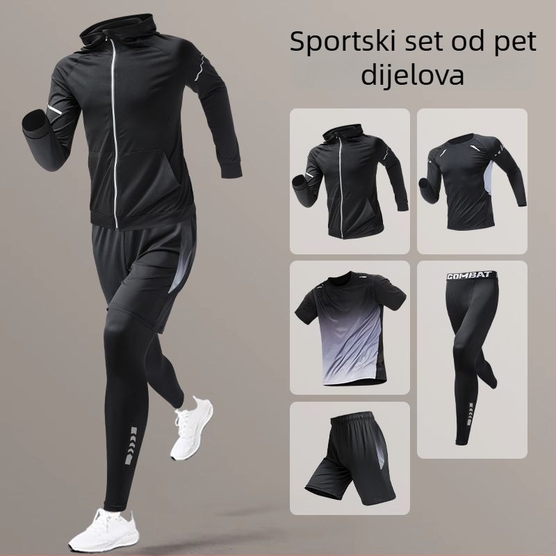 Unisex sportski komplet za trčanje i zimu s brzo sušećom tkaninom, za jutarnje trčanje i vožnju biciklom