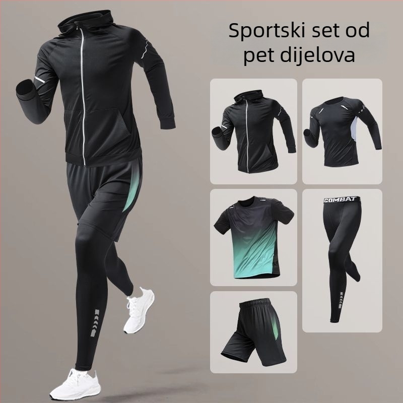 Unisex sportski komplet za trčanje i zimu s brzo sušećom tkaninom, za jutarnje trčanje i vožnju biciklom