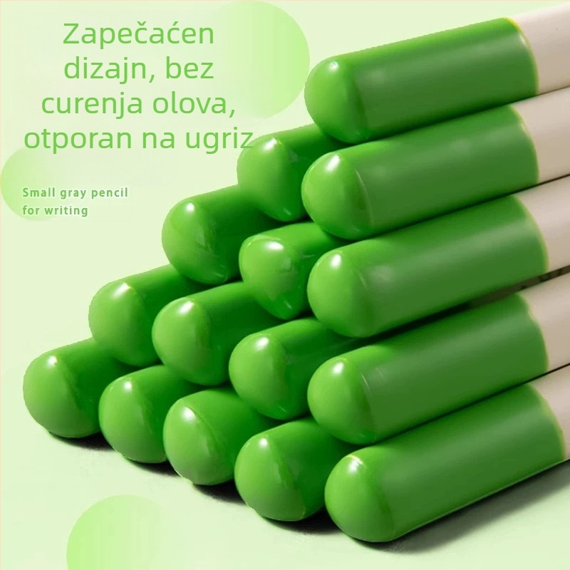 Deli trokutasta zelena HB/2B olovka za djecu, netoksična, otporna na lom, zaštita očiju, drvena školska olovka