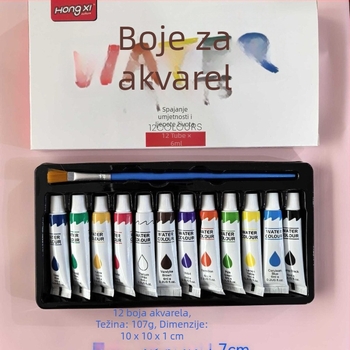 Hongxi set 24 boja: akvarelne, akrilne i uljne boje, tubice od 6 ml