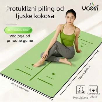 Joga podloga s protukliznom površinom, debela i šira, za kućnu upotrebu, ples i fitness, apsorpcija udaraca, tiha površina, geometrijski uzorak, veličina 183 × 80 cm, debljina 6 mm.