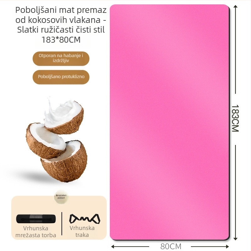 Joga podloga s protukliznom površinom, debela i šira, za kućnu upotrebu, ples i fitness, apsorpcija udaraca, tiha površina, geometrijski uzorak, veličina 183 × 80 cm, debljina 6 mm.