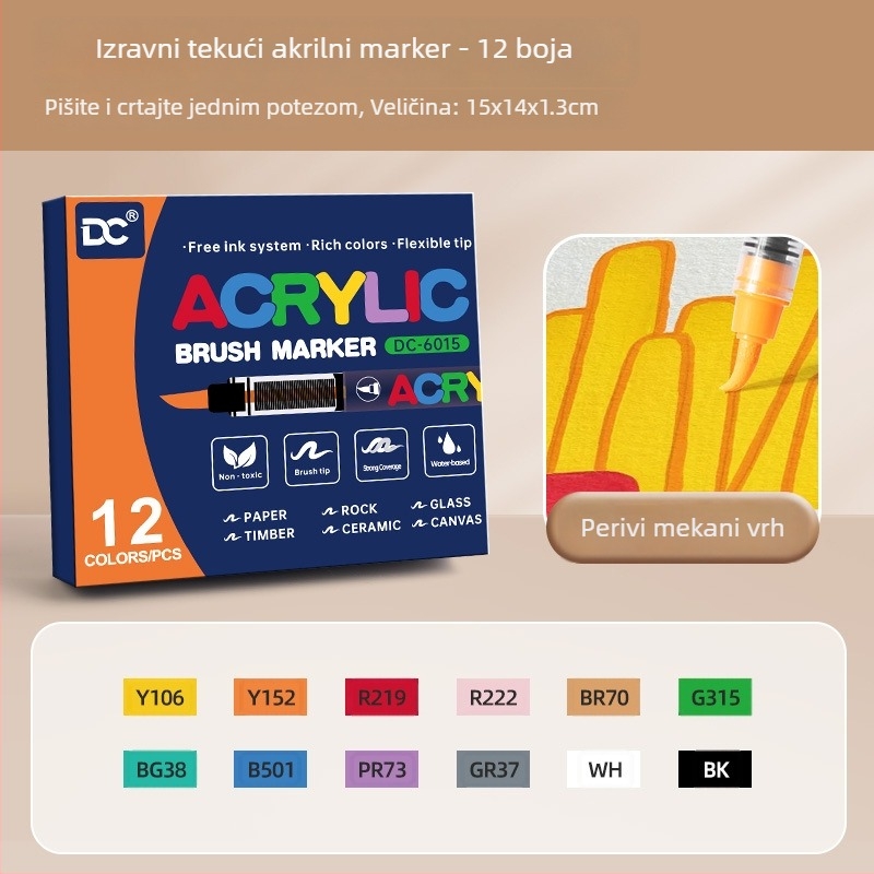 Jiyu Brisivi marker za staklo – dvostruki završni akrilni marker za staklene površine, vrata, keramiku i ogledala