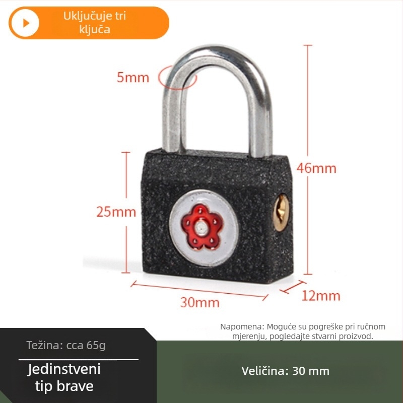 Plum Blossom brava, željezna, vodoravno otvaranje, brava za ladicu, kupaonska brava HK01
