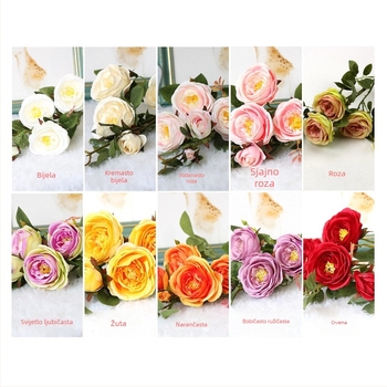 ruže od svile sa šest glav, francuskog stila, za vjenčanu dekoraciju, rekvizite za fotografiju i kućnu dekoraciju