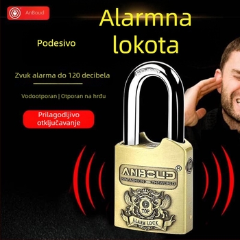 Alarmni lokot za vrata i ormariće – protiv krađe, klasičan stil, za dom, studentski dom i skladište