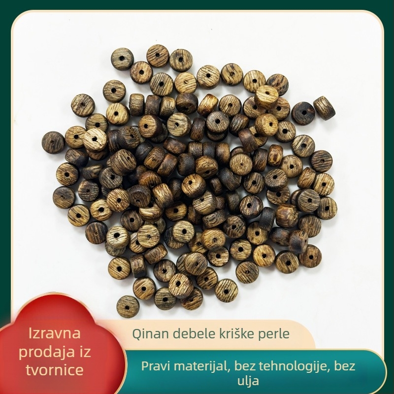 Zelena Agarwood – Labave perle od Agarwooda, Debeli komadići, Perle za abakus, Cylindrične perle, DIY