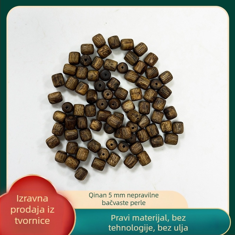 Zelena Agarwood – Labave perle od Agarwooda, Debeli komadići, Perle za abakus, Cylindrične perle, DIY