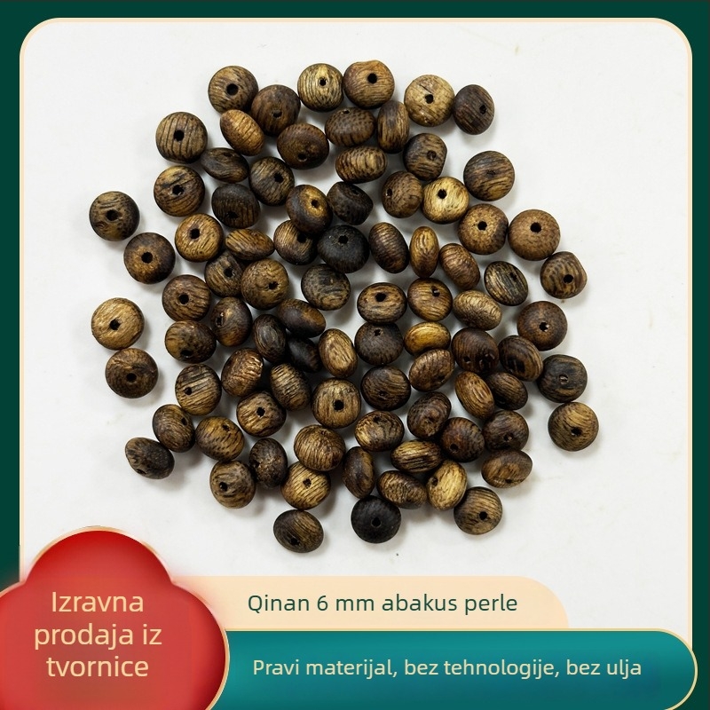Zelena Agarwood – Labave perle od Agarwooda, Debeli komadići, Perle za abakus, Cylindrične perle, DIY