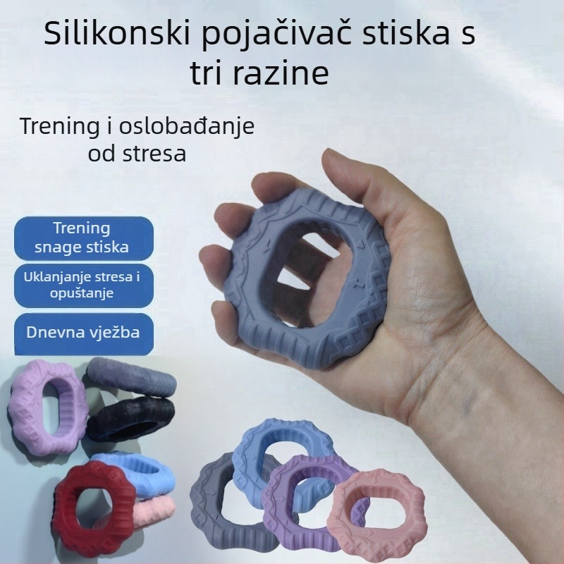 Silikonski trenir za snagu hvata – prsten za prste, trening mišića prstiju, podlaktica i držanje ruke