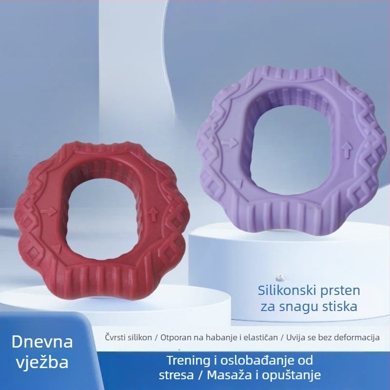 Silikonski trenir za snagu hvata – prsten za prste, trening mišića prstiju, podlaktica i držanje ruke