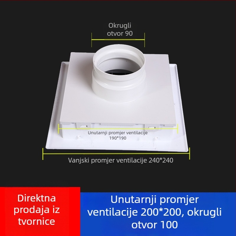 ABS dvostruki lamelirani izlaz zraka s kvadratno-kružnom rešetkom za centralnu klimatizaciju