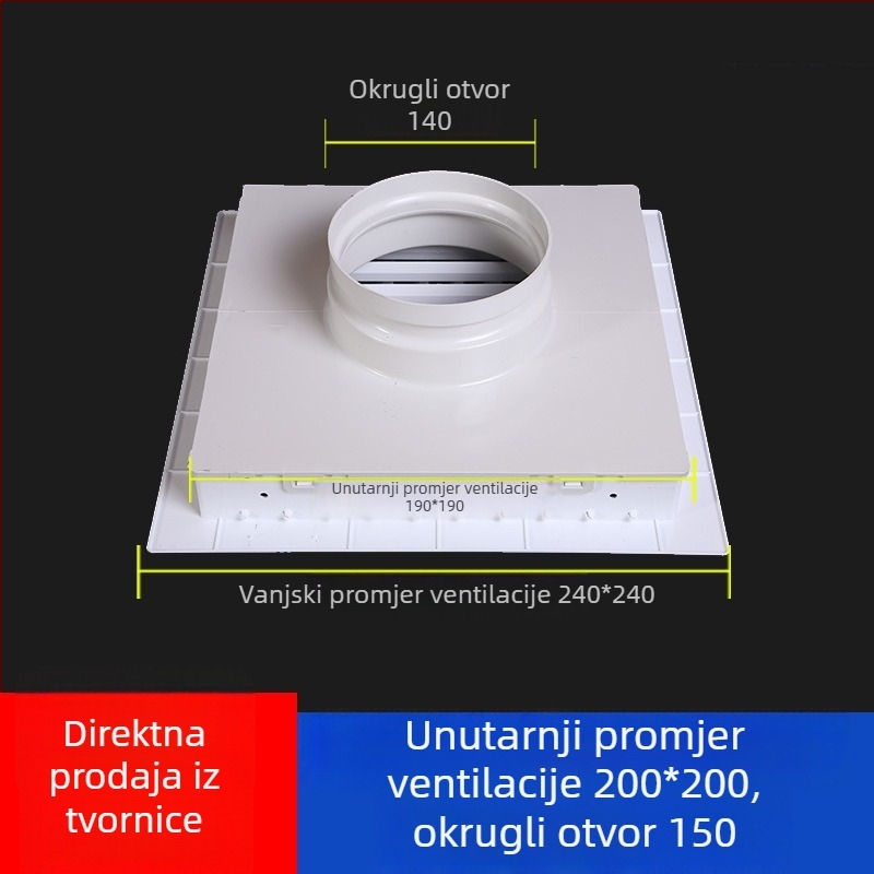 ABS dvostruki lamelirani izlaz zraka s kvadratno-kružnom rešetkom za centralnu klimatizaciju