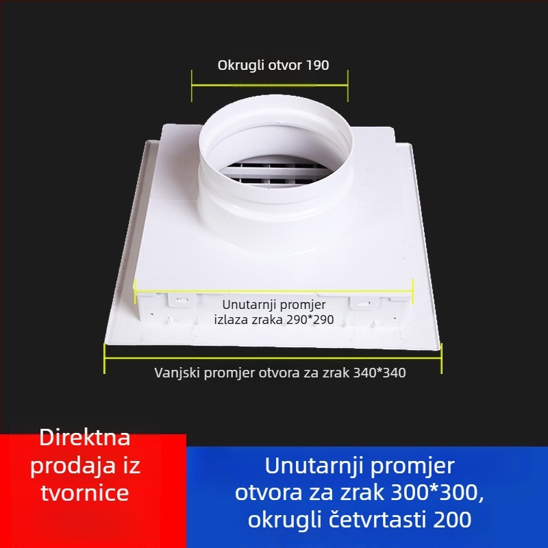 ABS dvostruki lamelirani izlaz zraka s kvadratno-kružnom rešetkom za centralnu klimatizaciju