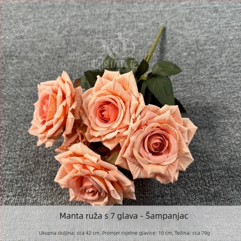 Sedmeročlano manta ruža od svile za vjenčanje, rekviziti za fotografiju i kućnu dekoraciju