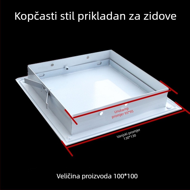 Aluminijski zidni pristupni otvor sa kopčom, bez bušenja, za inspekciju kanalizacijskih cijevi