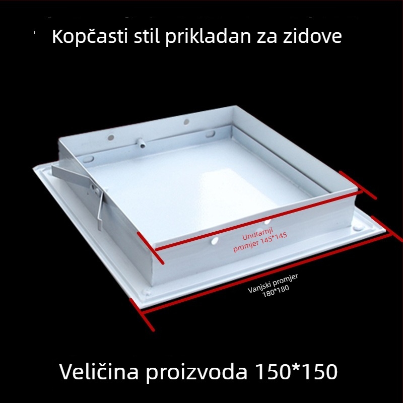 Aluminijski zidni pristupni otvor sa kopčom, bez bušenja, za inspekciju kanalizacijskih cijevi
