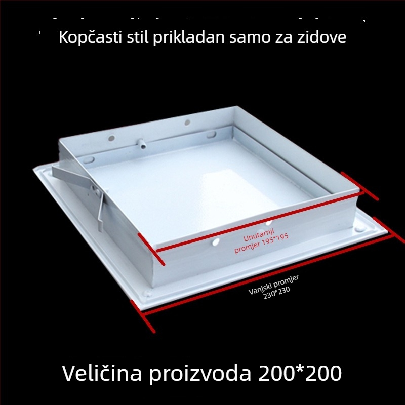 Aluminijski zidni pristupni otvor sa kopčom, bez bušenja, za inspekciju kanalizacijskih cijevi