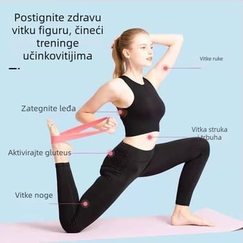 Pojas za jogu s elastičnim otporom za podizanje bokova i oblikovanje stražnjice, pojas za čučnjeve za muškarce i žene, otporni prsten i rastezanje trake