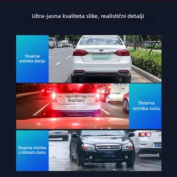 12-inčni retrovizor s dvostrukom objektivom, 4K Ultra HD, Wi‑Fi, noćni vid, GPS, snimanje prednje i stražnje kamere