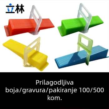 Prilagodljivi klinovi za niveliranje pločica s mogućnošću graviranja, bojom pakiranja i baznim umetcima — visokokvalitetni niveliatori
