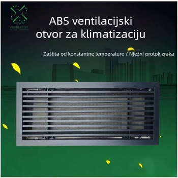 ABS plastično-čelični otvor za centralni klima uređaj, izuzetno uske lamelice, linearni nevidljivi okvir, unaprijed ugrađeno