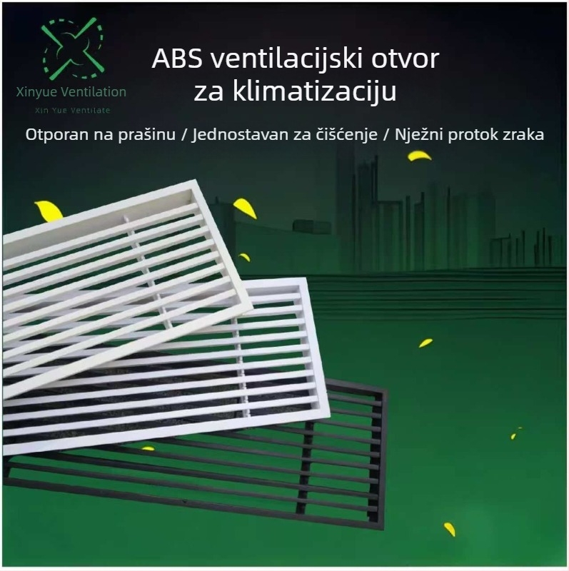 ABS plastično-čelični otvor za centralni klima uređaj, izuzetno uske lamelice, linearni nevidljivi okvir, unaprijed ugrađeno
