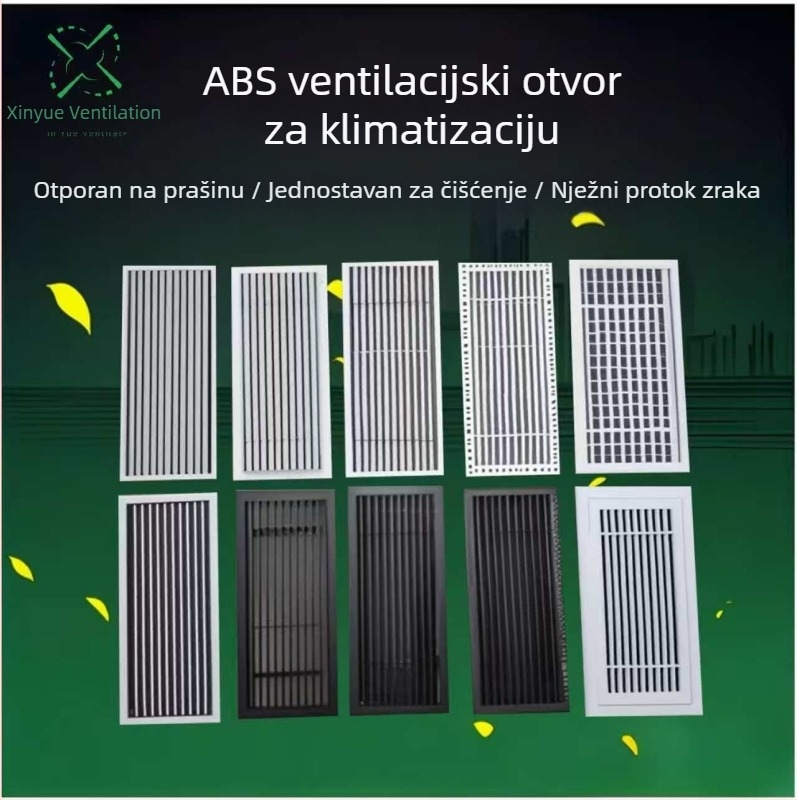 ABS plastično-čelični otvor za centralni klima uređaj, izuzetno uske lamelice, linearni nevidljivi okvir, unaprijed ugrađeno
