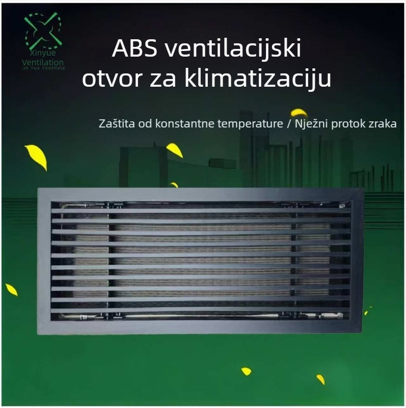 ABS plastično-čelični otvor za centralni klima uređaj, izuzetno uske lamelice, linearni nevidljivi okvir, unaprijed ugrađeno