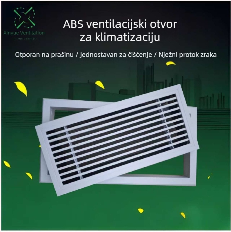 ABS plastično-čelični otvor za centralni klima uređaj, izuzetno uske lamelice, linearni nevidljivi okvir, unaprijed ugrađeno