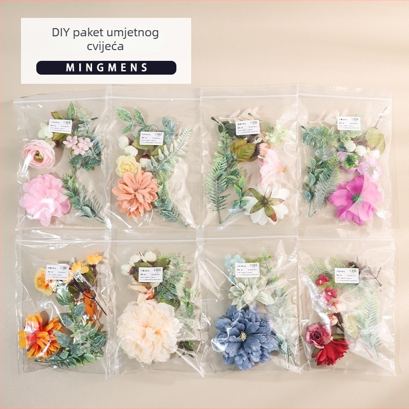 DIY set umjetnih svilenih cvjetova — Rosa, Hydrangea, Peonija; za zidnu dekoraciju, dopunu za šešir i dekoraciju kutije poklona