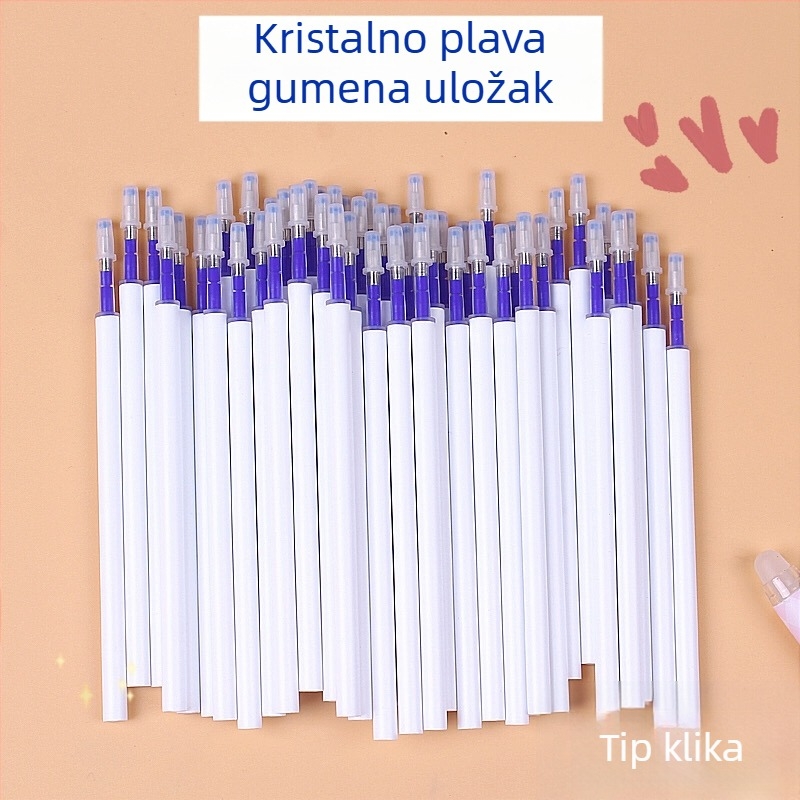 Izbrisivi refill za pero s pritisknim mehanizmom, kristalno plava i karbonsko crna, pakiranje 20/50 komada, MoEasy izbrisivi refill za učenike osnovne škole