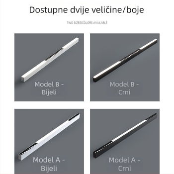 Minimalističko linearno stropno svjetlo s rešetkom za dnevni boravak, model 2025, površinska ugradnja, osvjetljenje za spavaću sobu bez glavnog svjetla