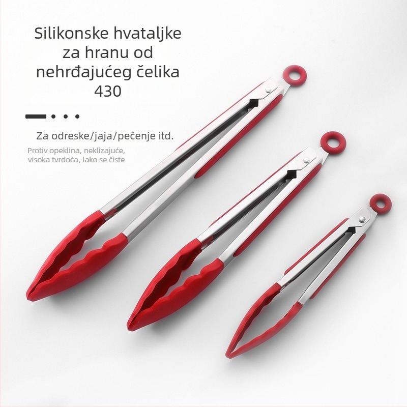 Klip za hranu od 430 nerđajućeg čelika sa silikonom, za roštilj i steak, kuhinjski alat