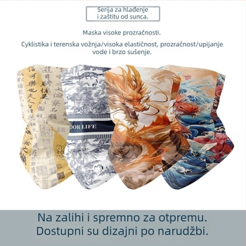 Letni šal za vrat od ledenog svile s UV zaštitom – tanka maska za lice za muškarce i žene, za vanjski sport, ribolov i vožnju biciklom