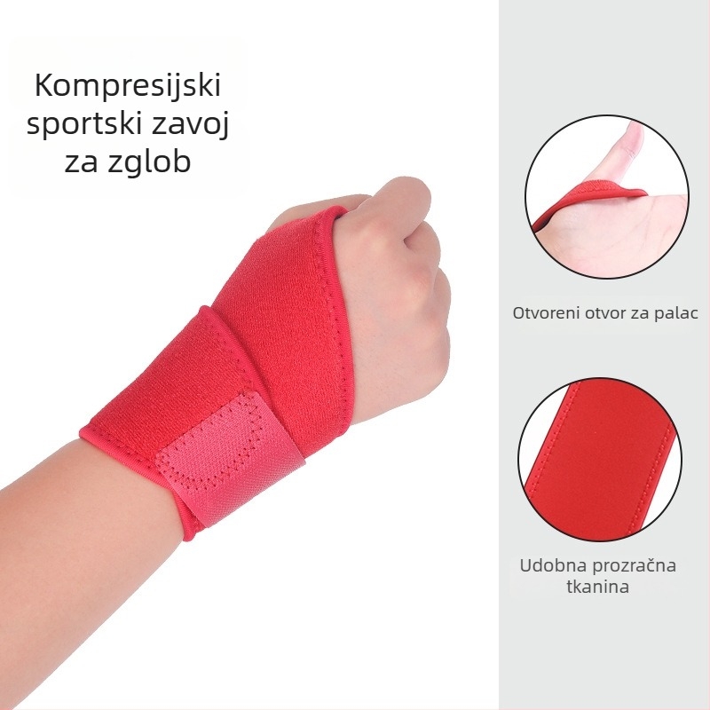Unisex sportske narukvice za zglob s kompresijskim trakama, zaštitni zavoj za zglob, prilagodljiv