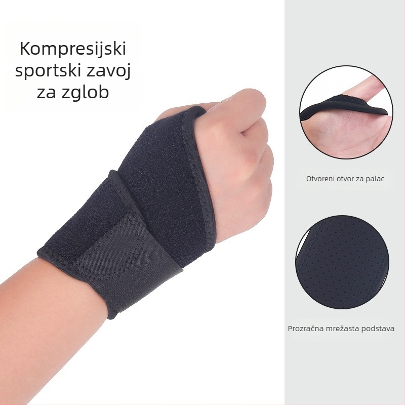 Unisex sportske narukvice za zglob s kompresijskim trakama, zaštitni zavoj za zglob, prilagodljiv